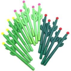 Colorful cactus-shaped pens with bright pink, yellow, and red tips designed for fun and functional writing accessories. Perfect for stationery lovers and desert-themed decor.