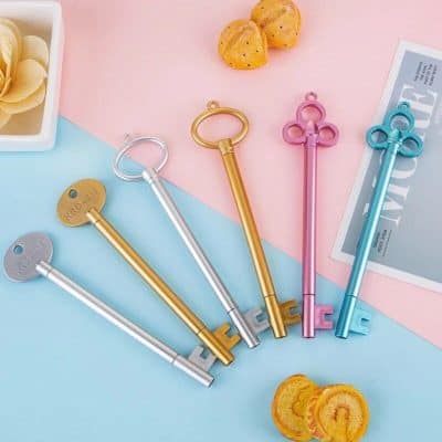 Charming pastel-colored toy keys for kids, ideal for educational play and creative pretend games, adding a fun touch to children’s play areas.