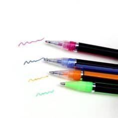 Brightly colored pens used in optometry for eye testing, charting, and precision work, available at Monalisa Store for professionals and clinics.