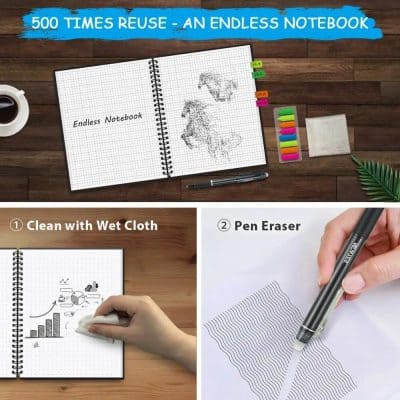 Notebook for Sketching and Writing | Reusable Notepad for Eco-Friendly Use | Monalisa Store.