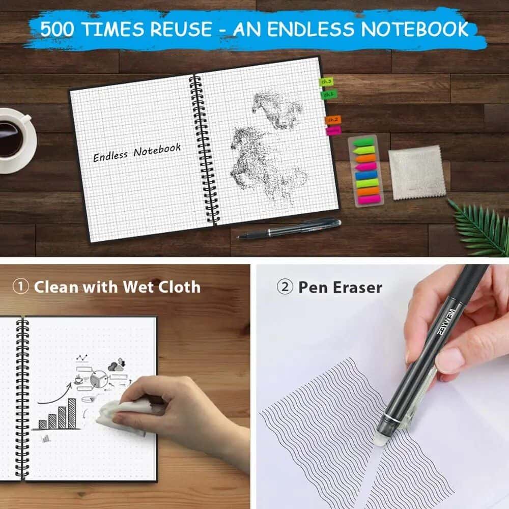 Notebook for Sketching and Writing | Reusable Notepad for Eco-Friendly Use | Monalisa Store.