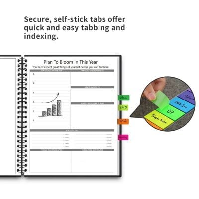 Self-adhesive tabs, easy to use.