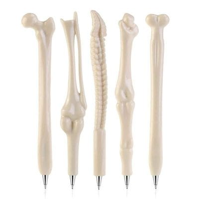 High-quality bone-shaped pens in a set, perfect for medical professionals, students, and anatomy enthusiasts. These realistic models are great for demonstrations, learning, or medical office decor.