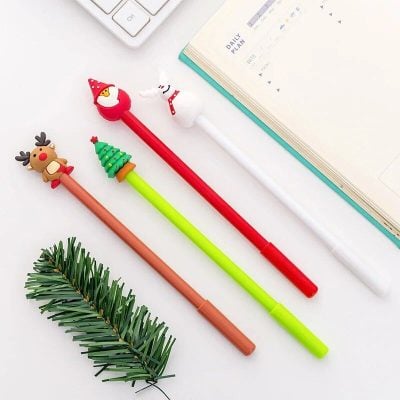 Colorful holiday-themed pens with reindeer, Christmas tree, snowman, and Santa designs for festive writing and holiday cheer. Perfect for gifts or Office Christmas celebrations.