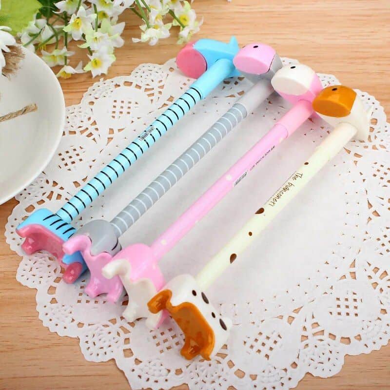 Colorful animal-shaped pens featuring adorable designs, perfect for kids and students. Bright, playful stationery items for school, study, and office organization.