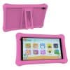 Pink protective tablet cover with built-in stand for kids, durable and easy to grip, perfect for safeguarding tablets used for education and entertainment.