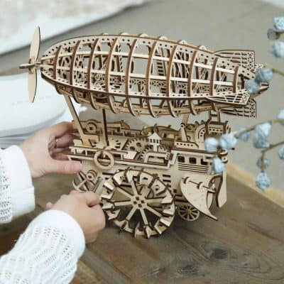 Stunning wooden steamboat model, ideal for display and collection for opticians and steampunk lovers.