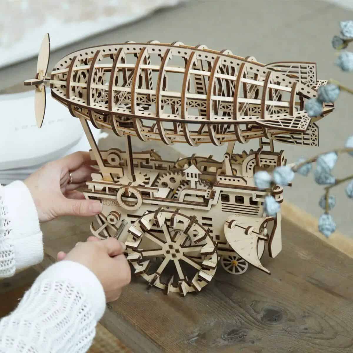 Stunning wooden steamboat model, ideal for display and collection for opticians and steampunk lovers.