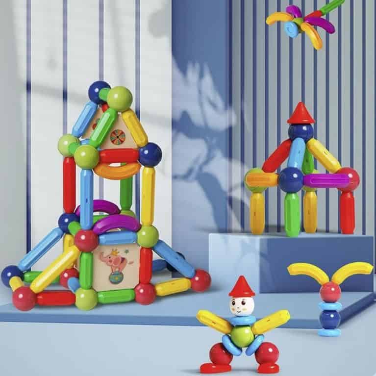 Bright, safe plastic toy building blocks for children to encourage creativity and motor skills development at Monalisa Store.