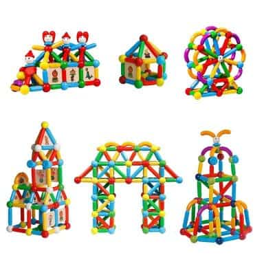 Vibrant magnetic construction toys for children to build towers, animals, and creative structures, enhancing motor skills and STEM learning. Perfect for imaginative play and educational development.