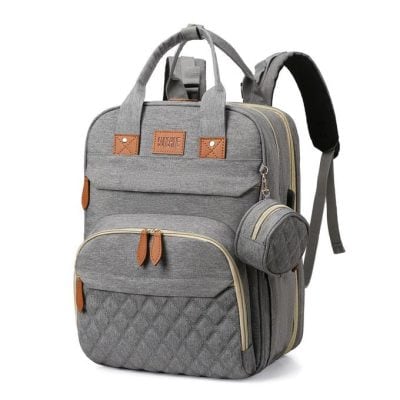Stylish grey optician backpack with multiple compartments, ideal for storing glasses, lenses, and optical accessories. Durable design perfect for optometry professionals and eyewear enthusiasts.