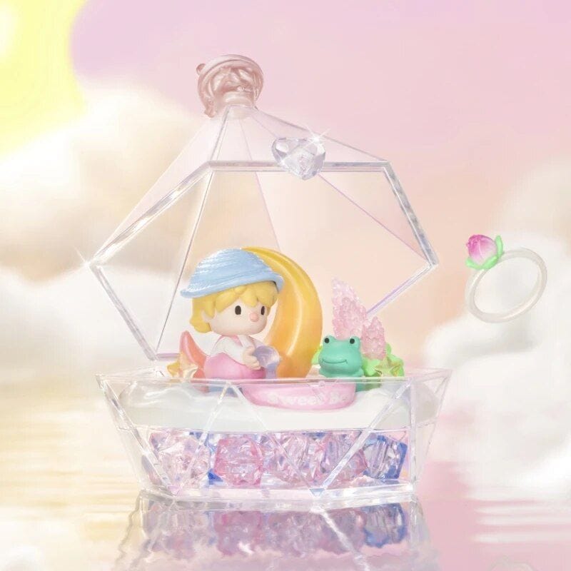 Adorable toy princess figurine with moon and frog, designed as a jewelry storage or decoration from Monalisa Store, perfect for organizing accessories and adding charm to your space.