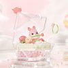 Adorable pink bunny optical case with cute eye accessories, perfect for kids and teens to store glasses, featuring a glossy, decorative design for fashionable eyewear storage.