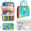 Colorful kids' learning bag with educational accessories, drawings, and activities for preschool children. Perfect for early childhood development and fun learning.