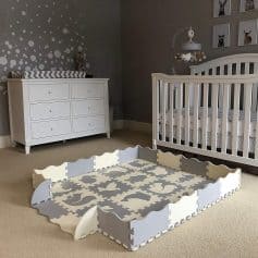 Soft foam animal-themed baby play mat, ideal for safe and comfortable playtime for infants and toddlers in nurseries or playrooms.