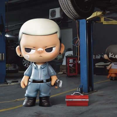 Stylish collectible figurine with cool eyewear, perfect for décor or as a gift, showcasing trendy fashion accessories and modern design for eye accessory enthusiasts.