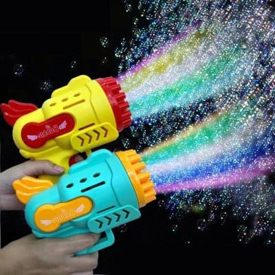 Bright bubble guns with vibrant colors for kids, perfect for outdoor fun and parties. Easy to operate and safe, creating magical bubble effects for children’s entertainment.