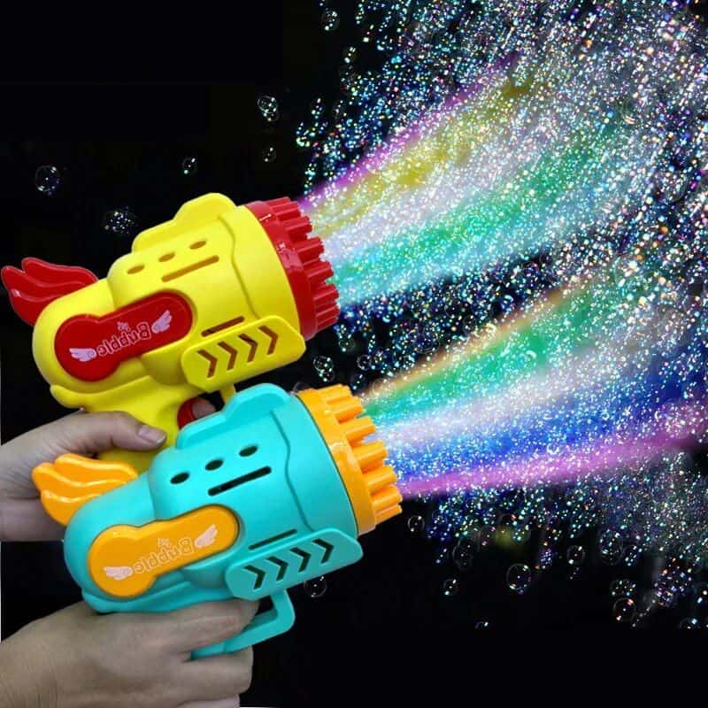 Bright bubble guns with vibrant colors for kids, perfect for outdoor fun and parties. Easy to operate and safe, creating magical bubble effects for children’s entertainment.