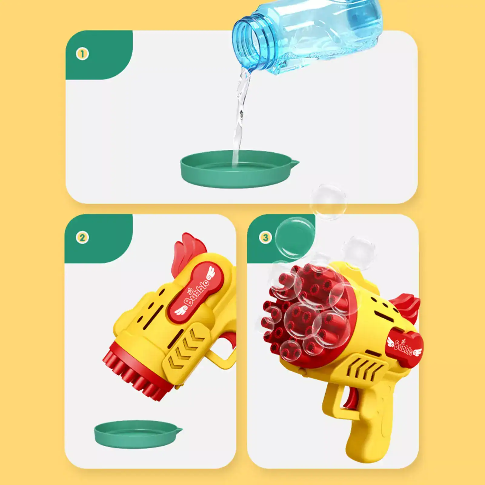 Kids Bubble Gun Toy Safe, fun, and colorful bubble gun toy for children’s outdoor play and entertainment.