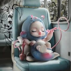 Adorable unicorn-themed baby doll, perfect for nursery decor or gift, featuring soft colors, whimsical design, and playful details for children and collectors.