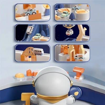 2. Colorful toy parking garage and playset from Monalisa Medical, perfect for kids' entertainment and development, featuring cars, ramps, and themed play zones.