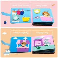 Baby shower educational toy book for early learning and development.