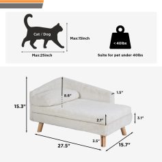 Colorful pet furniture for small cats and dogs, comfortable size with dimensions suitable for pets under 40 lbs. Perfect for cozy resting spots at home.
