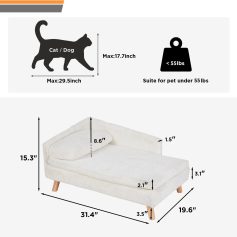 Pet size chart for dogs and cats, including measurements for maximum height and length, suitable for pets under 55 lbs. Accurate sizing guide for pet owners.
