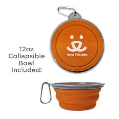 Lightweight, collapsible 12oz pet bowl with carabiner clip, perfect for travel, camping, and outdoor adventures. Easy to carry and store, ideal for dogs and cats on the go.