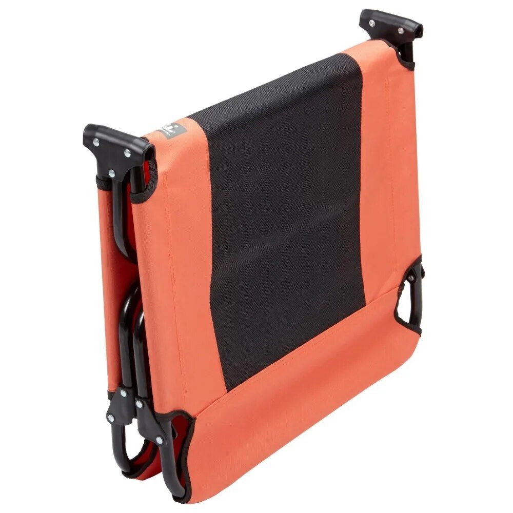 Durable orange and black foldable wheelchair, ideal for outdoor mobility and medical assistance. Compact design for easy transport and comfort. Perfect for patients needing reliable mobility solutions.