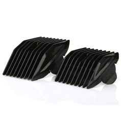 Black professional clipper blade set for hair cutting, beard trimming, and grooming tools. Compatible with various clippers, offering precision and sharpness for style and hair maintenance.
