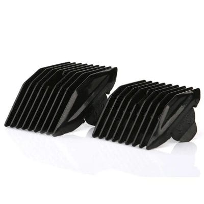 Black professional clipper blade set for hair cutting, beard trimming, and grooming tools. Compatible with various clippers, offering precision and sharpness for style and hair maintenance.