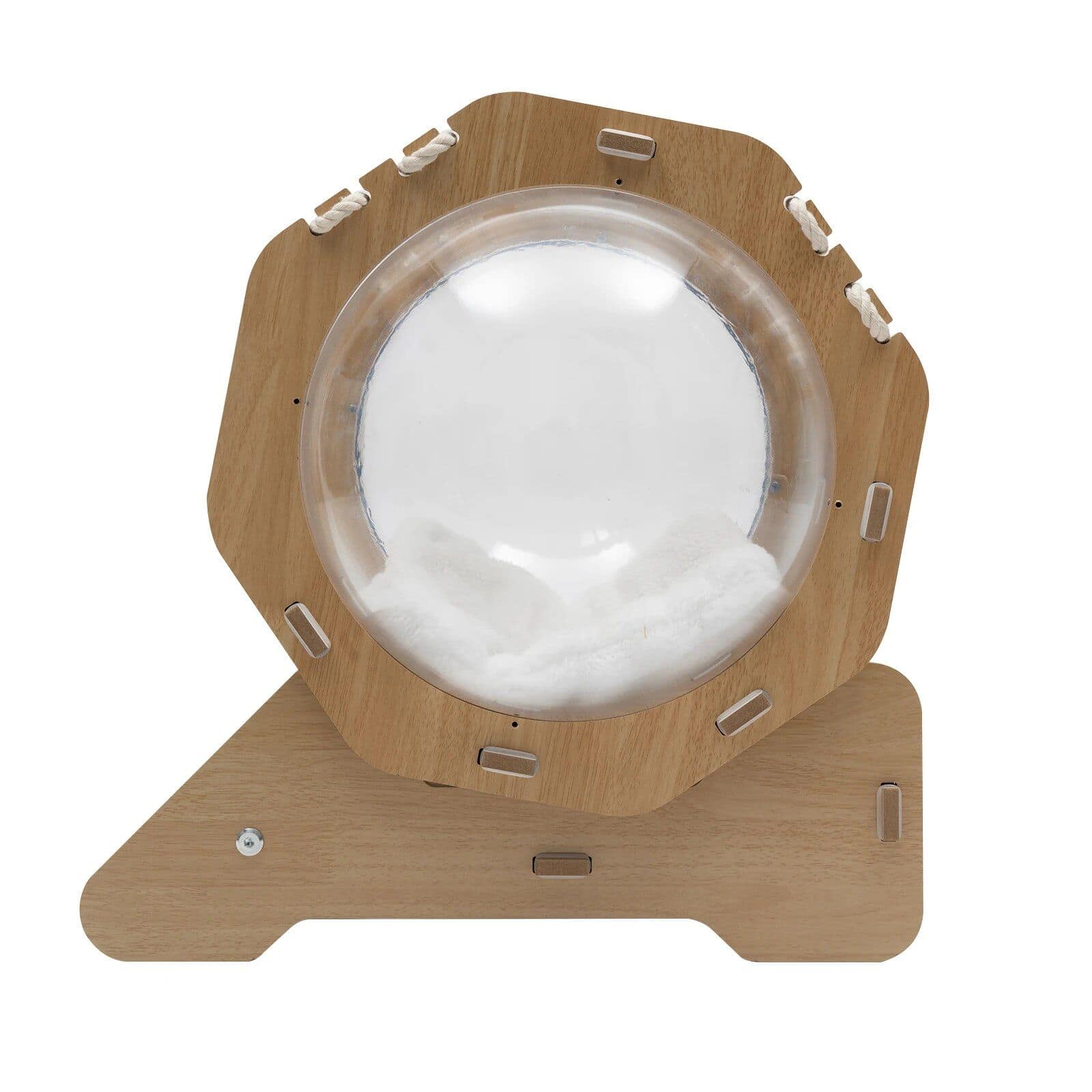 A wooden LED light therapy lamp used in medical and wellness settings for eye health, stress relief, and skin rejuvenation, with adjustable features for personalized treatments.