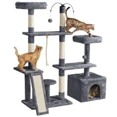 Cat tree, multi-level cat tower, climbing cat playground, pet furniture, modern cat condo, pet playhouse, scratcher, cozy hideaway, durable cat furniture, playful cat structure.