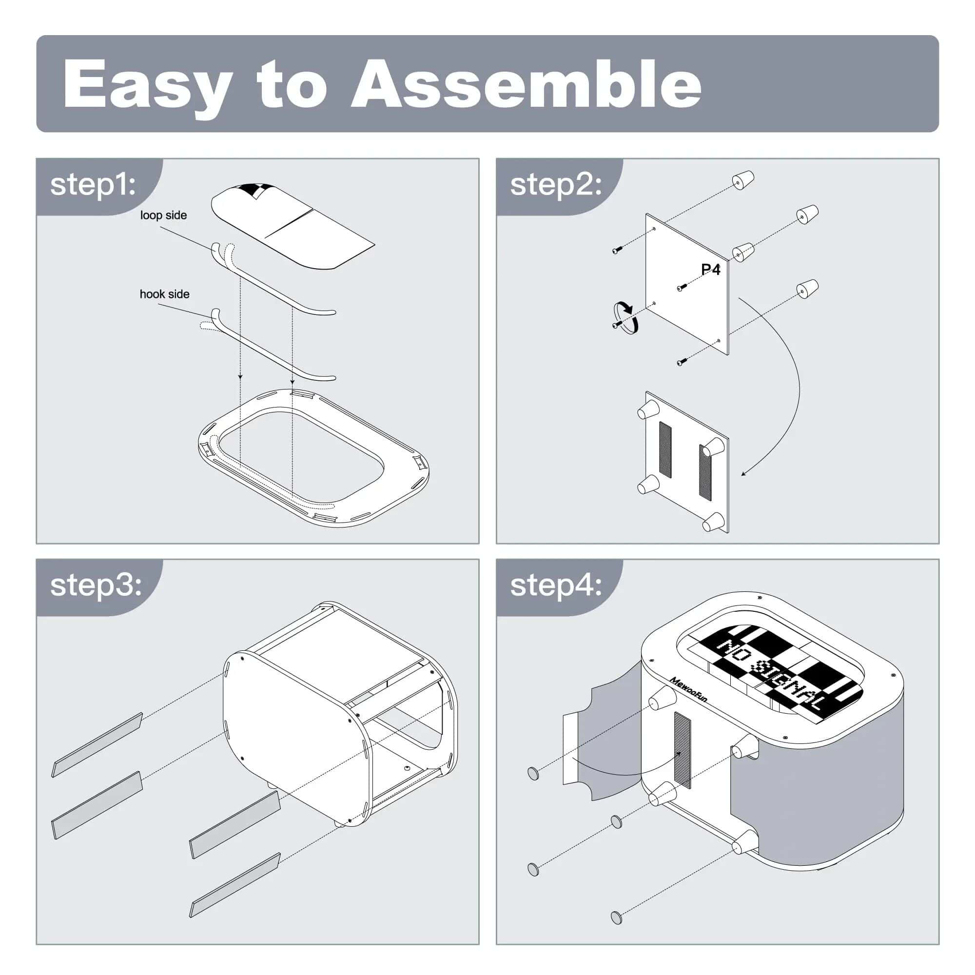 Optometry equipment assembly guide showing step-by-step instructions for easy setup and installation.