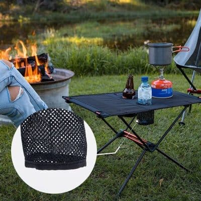 Lightweight, breathable mesh camping chair for outdoor use, foldable and portable, perfect for camping, picnics, and relaxing by the fire.