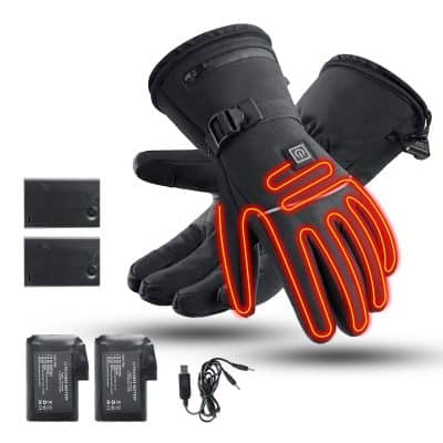 Heated gloves with rechargeable batteries, dual heat settings, and adjustable fit for improved comfort and pain management in cold weather.