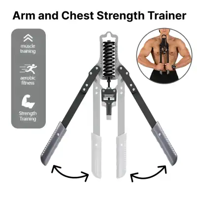 Portable arm and chest workout equipment for muscle training, strength building, and aerobic fitness. Perfect for home gym, body toning, and enhancing upper body strength efficiently.