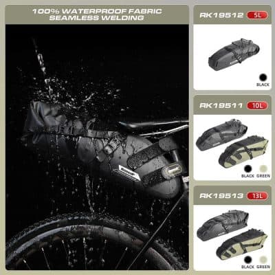 Waterproof bicycle pouch designed for cyclists, made with seamless welding fabric for durability and protection against water. Perfect for storing gear during rides. Available in various sizes and colors at Monalisa Medical.