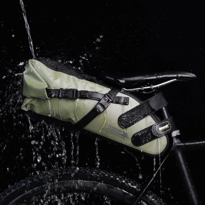 Durable waterproof bicycle bag with secure straps, perfect for protecting gear during rainy rides and long-distance cycling trips.