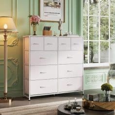 Bright white opt jewelry storage cabinet with multiple drawers, stylish minimalist design for organizing jewelry and accessories. Perfect for modern bedrooms and dressing areas.