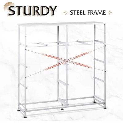 Durable steel frame best for storage and organization, ideal for home or retail settings, offering strength and stability for various weight loads.