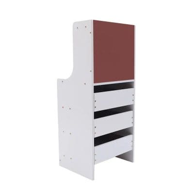 High-quality white and brown medical storage cabinet with multiple shelves for opt clinic organization.