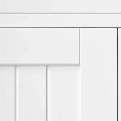 Highly detailed white storage cabinet with sleek design, perfect for clinics or medical offices, offering organized storage solutions for optometry and healthcare equipment.