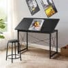 Modern art desk with adjustable angles for artists, designers, and students, perfect for creative work, drawing, painting, and showcasing artwork in a home or studio setting.