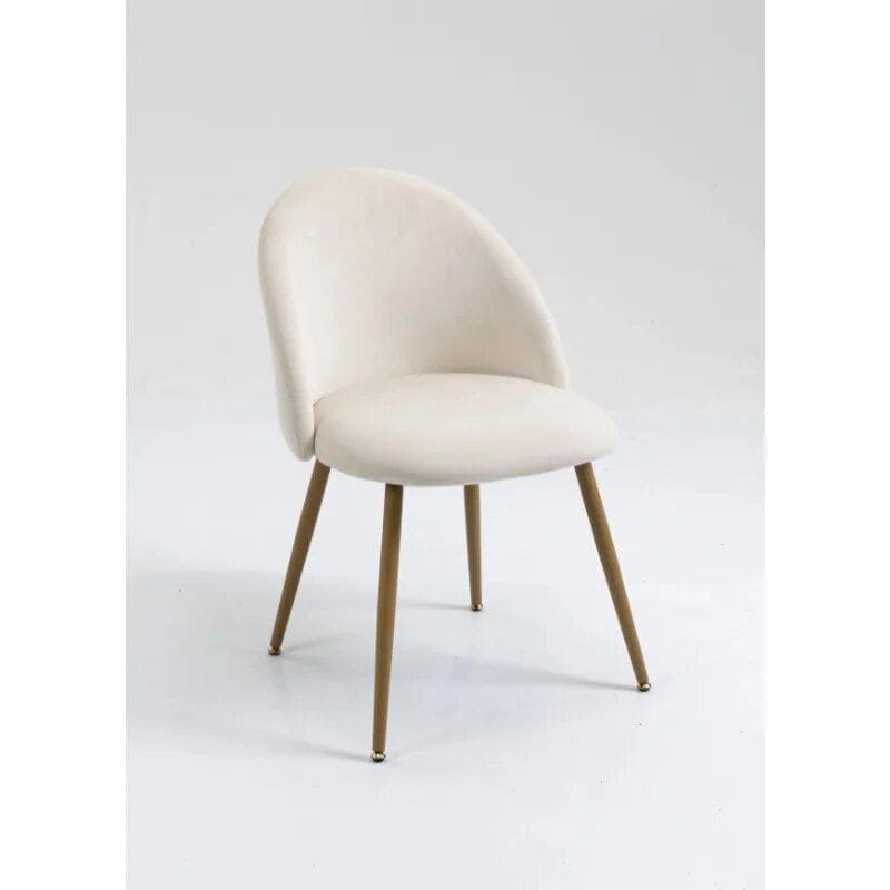 Modern designer white chair with wooden legs, perfect for stylish home or office decor.