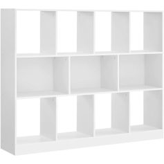Versatile white cube storage shelf for organizing books, accessories, and home decor. Perfect for living rooms, offices, and bedrooms. Durable and stylish, ideal for home organization.