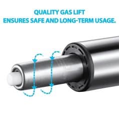 Highly durable gas lift for medical and office furniture, ensuring smooth height adjustment and long-term reliable performance in healthcare settings.