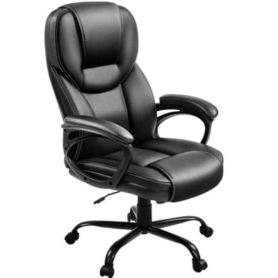 Luxury ergonomic office chair for comfortable workspace and productivity. Stylish black leather with adjustable height, padded armrests, and swivel base. Perfect for home or office use.