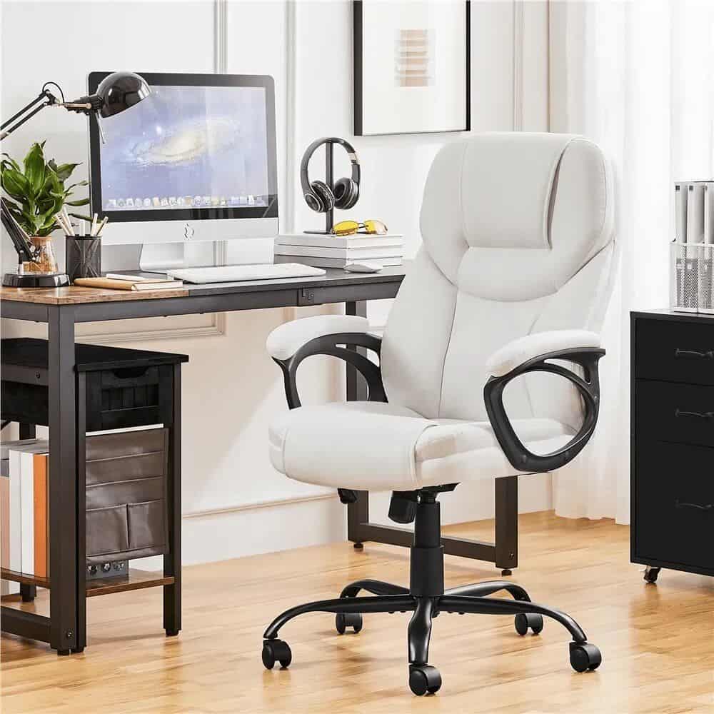 Ergonomic Faux Leather Swivel Chair for Home Office - Image 2